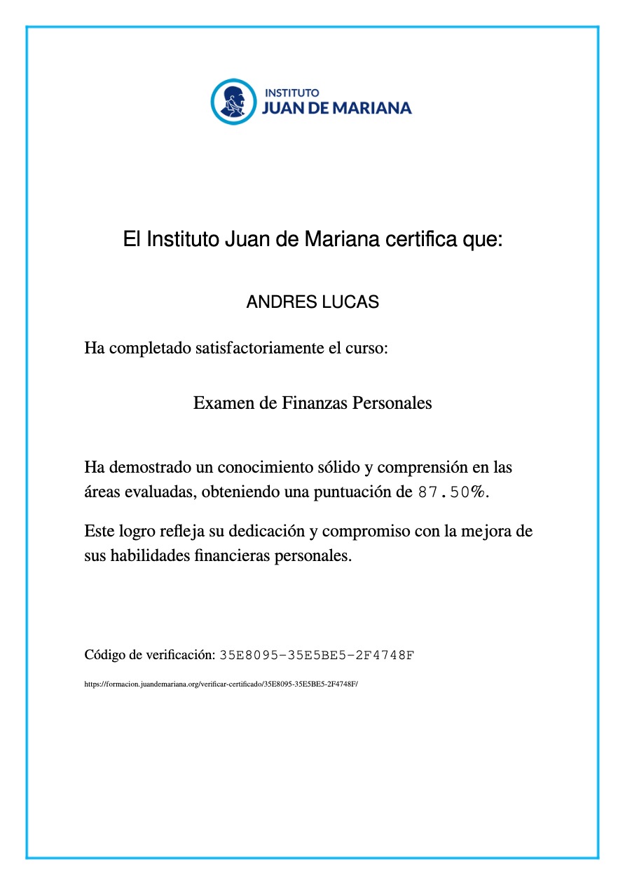 Verificar certificado - Instituto Juan de Mariana